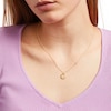 Thumbnail Image 2 of White Lab-Created Sapphire Cancer Constellation Disc Necklace in Sterling Silver with 18K Gold Plate