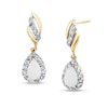 Thumbnail Image 1 of Pear-Shaped Opal and 1/3 CT. T.W. Diamond Frame Drop Earrings in 14K Gold