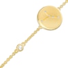 Thumbnail Image 1 of White Lab-Created Sapphire Cancer Constellation Disc Bracelet in Sterling Silver with 18K Gold Plate - 8"