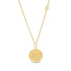 Thumbnail Image 1 of White Lab-Created Sapphire Leo Constellation Disc Necklace in Sterling Silver with 18K Gold Plate