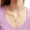 Thumbnail Image 2 of White Lab-Created Sapphire Leo Constellation Disc Necklace in Sterling Silver with 18K Gold Plate