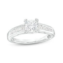 1 CT. T.W. Certified Lab-Grown Diamond Engagement Ring in 14K White Gold (F/VS2)