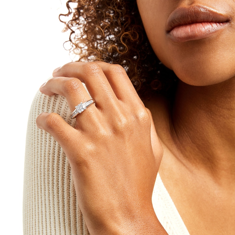 Main Image 2 of 1 CT. T.W. Certified Lab-Grown Diamond Engagement Ring in 14K White Gold (F/VS2)