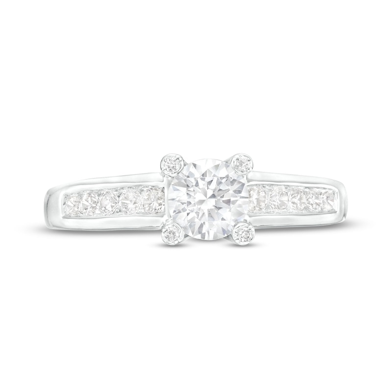 Main Image 4 of 1 CT. T.W. Certified Lab-Grown Diamond Engagement Ring in 14K White Gold (F/VS2)