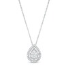 Thumbnail Image 1 of 1/2 CT. T.W. Pear-Shaped Multi-Diamond Double Frame Pendant in 10K White Gold