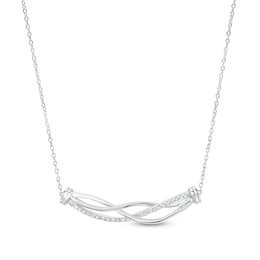 1/5 CT. T.W. Diamond Intertwined Necklace in Sterling Silver