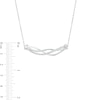 Thumbnail Image 3 of 1/5 CT. T.W. Diamond Intertwined Necklace in Sterling Silver
