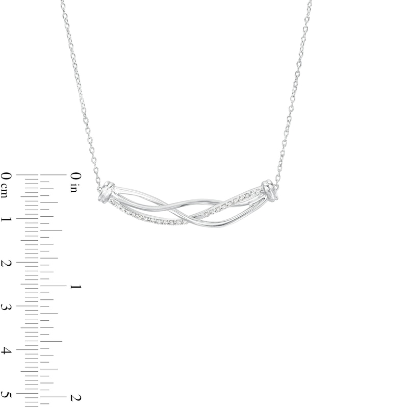 Main Image 3 of 1/5 CT. T.W. Diamond Intertwined Necklace in Sterling Silver