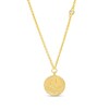 Thumbnail Image 1 of White Lab-Created Sapphire Virgo Constellation Disc Necklace in Sterling Silver with 18K Gold Plate