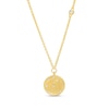 Thumbnail Image 1 of White Lab-Created Sapphire Aquarius Constellation Disc Necklace in Sterling Silver with 18K Gold Plate