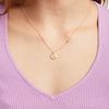 Thumbnail Image 2 of White Lab-Created Sapphire Aquarius Constellation Disc Necklace in Sterling Silver with 18K Gold Plate