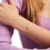 Thumbnail Image 2 of White Lab-Created Sapphire Aquarius Constellation Disc Bracelet in Sterling Silver with 18K Gold Plate - 8"