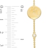Thumbnail Image 4 of White Lab-Created Sapphire Aquarius Constellation Disc Bracelet in Sterling Silver with 18K Gold Plate - 8"