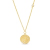 Thumbnail Image 1 of White Lab-Created Sapphire Scorpio Constellation Disc Necklace in Sterling Silver with 18K Gold Plate