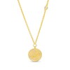 Thumbnail Image 1 of White Lab-Created Sapphire Libra Constellation Disc Necklace in Sterling Silver with 18K Gold Plate