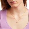 Thumbnail Image 2 of White Lab-Created Sapphire Libra Constellation Disc Necklace in Sterling Silver with 18K Gold Plate