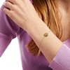 Thumbnail Image 2 of White Lab-Created Sapphire Libra Constellation Disc Bracelet in Sterling Silver with 18K Gold Plate - 8"