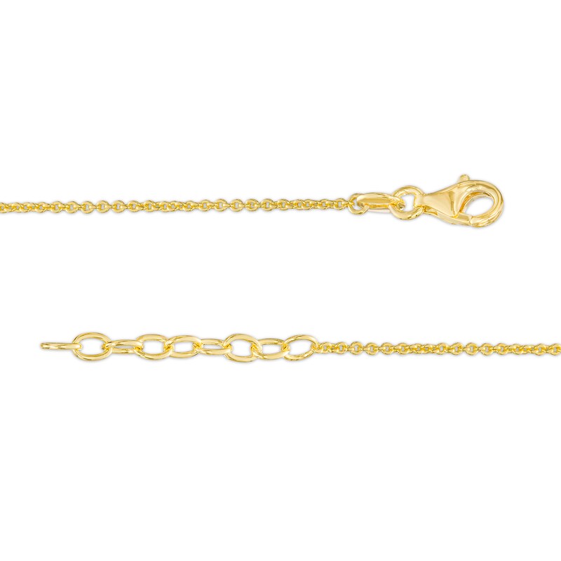 Main Image 3 of White Lab-Created Sapphire Libra Constellation Disc Bracelet in Sterling Silver with 18K Gold Plate - 8"