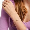 Thumbnail Image 2 of White Lab-Created Sapphire Aries Constellation Disc Bracelet in Sterling Silver with 18K Gold Plate - 8"