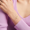 Thumbnail Image 2 of White Lab-Created Sapphire Pisces Constellation Disc Bracelet in Sterling Silver with 18K Gold Plate - 8"