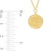 Thumbnail Image 4 of White Lab-Created Sapphire Sagittarius Constellation Disc Necklace in Sterling Silver with 18K Gold Plate