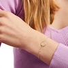 Thumbnail Image 2 of White Lab-Created Sapphire Sagittarius Constellation Disc Bracelet in Sterling Silver with 18K Gold Plate - 8"