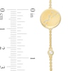 Thumbnail Image 4 of White Lab-Created Sapphire Taurus Constellation Disc Bracelet in Sterling Silver with 18K Gold Plate - 8"