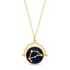 Thumbnail Image 1 of White Lab-Created Sapphire Capricorn Blue Enamel Flip Disc Pendant in Sterling Silver with 18K Gold Plate
