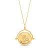 Thumbnail Image 3 of White Lab-Created Sapphire Capricorn Blue Enamel Flip Disc Pendant in Sterling Silver with 18K Gold Plate