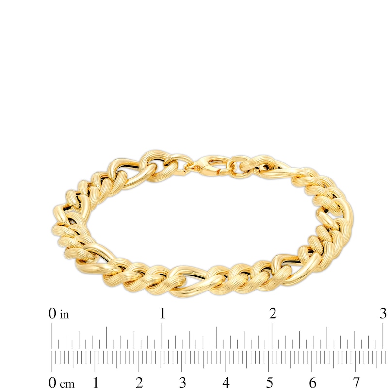 Main Image 4 of 2.5mm Figaro Chain Bracelet in Hollow 14K Gold – 7.5"