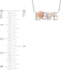 Thumbnail Image 3 of Enchanted Disney Belle 1/10 CT. T.W. Diamond "LOVE" Rose Necklace in Sterling Silver and 10K Rose Gold