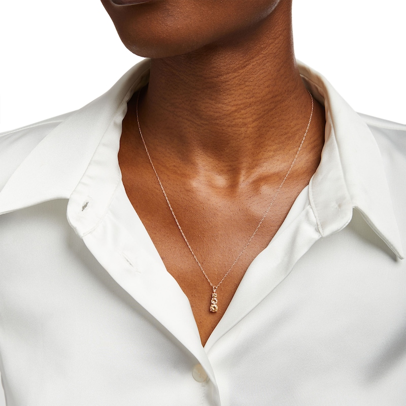 Main Image 2 of Morganite Graduated Three Stone Pendant in 10K Rose Gold