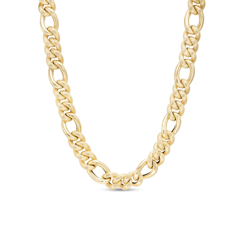 Main Image 1 of 2.5mm Figaro Chain Necklace in Hollow 14K Gold - 18"