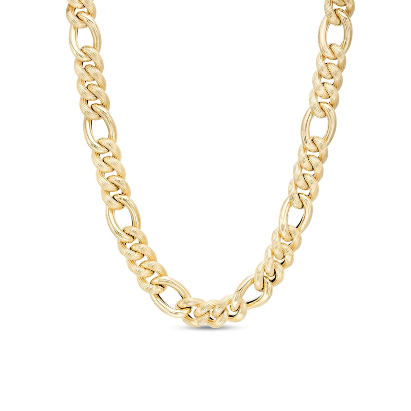 2.5mm Figaro Chain Necklace in Hollow 14K Gold - 18"