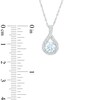 Thumbnail Image 3 of 6.0mm Aquamarine and 1/15 CT. T.W. Diamond Frame Teardrop Pendant in 10K White Gold