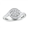 Thumbnail Image 1 of 1/2 CT. T.W. Multi-Diamond Bypass Ring in 10K White Gold