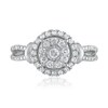 Thumbnail Image 1 of 1/2 CT. T.W. Diamond Double Frame Split Shank Ring in 10K White Gold