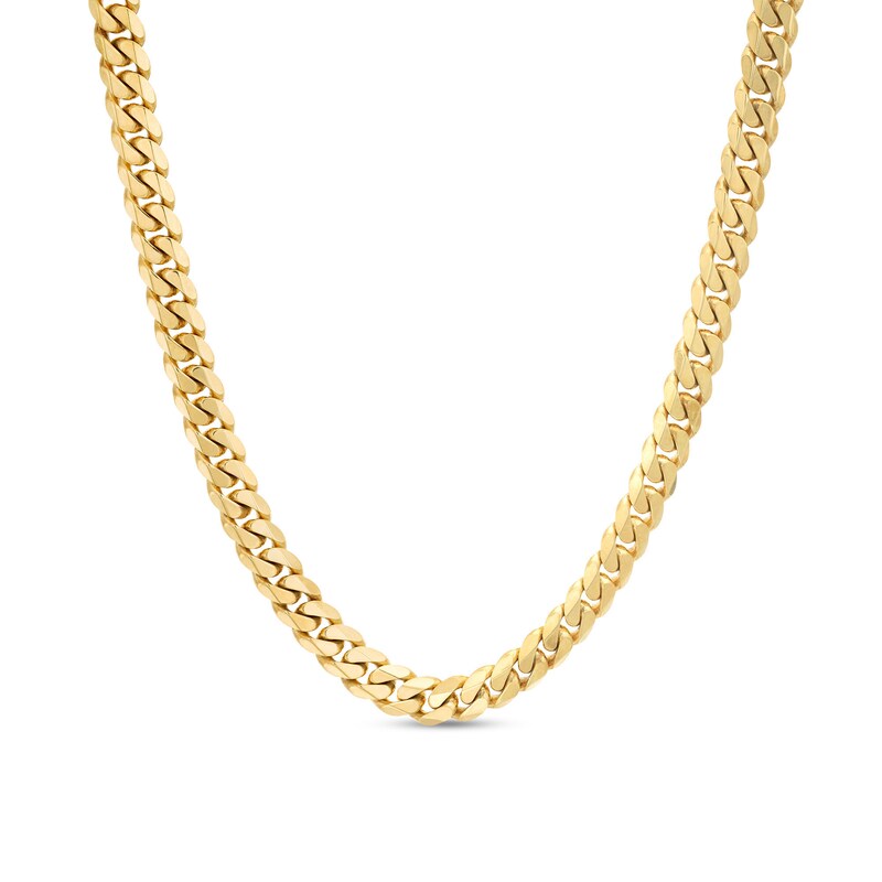 Main Image 1 of 5.0mm Diamond-Cut Cuban Curb Chain Necklace in Solid 14K Gold - 20"