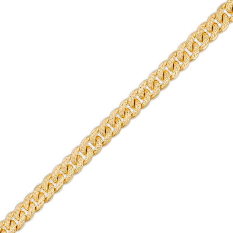 Men's 5.9mm Diamond-Cut Cuban Curb Chain Bracelet in Solid 14K Gold - 8.5"