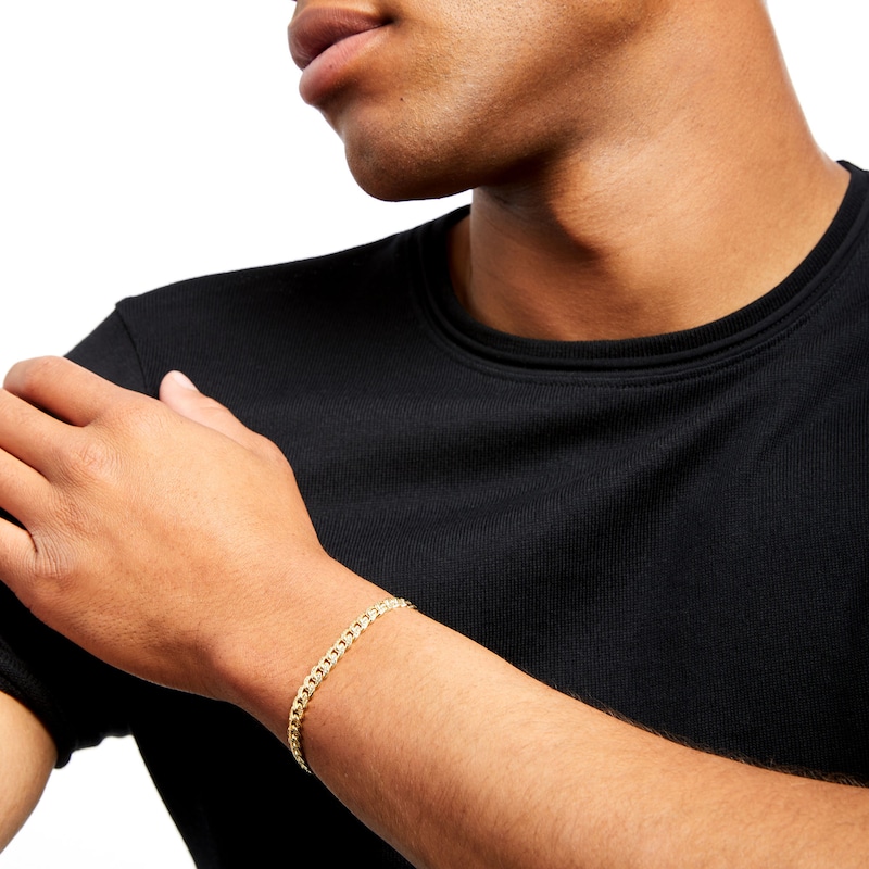 Main Image 2 of 5.9mm Diamond-Cut Cuban Curb Chain Bracelet in Solid 14K Gold - 8.5"