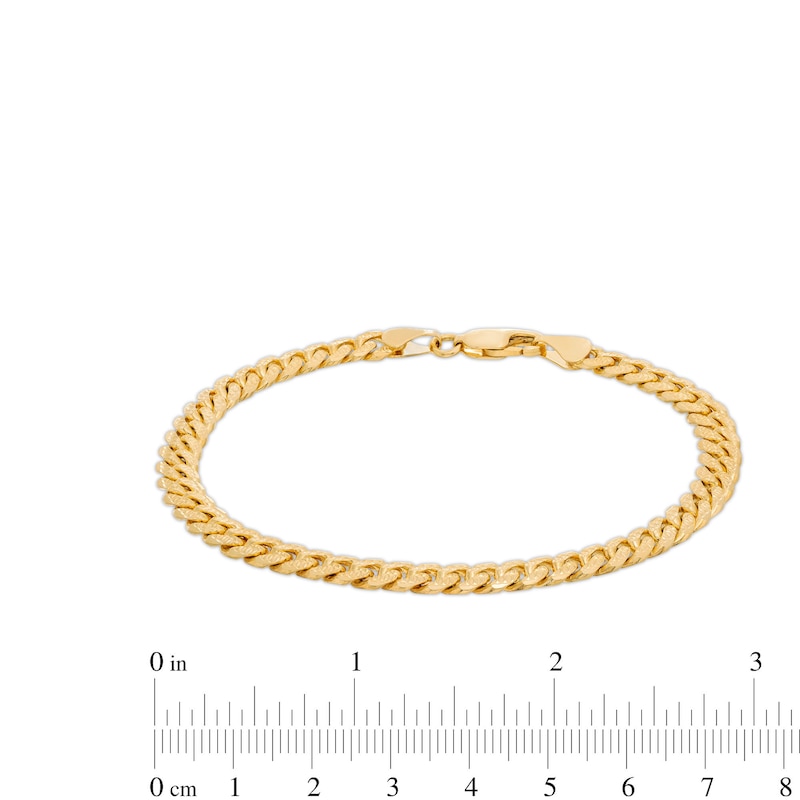 Men's 5.9mm Diamond-Cut Cuban Curb Chain Bracelet in Solid 14K Gold - 8.5"