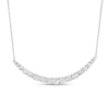 Thumbnail Image 1 of 3 CT. T.W. Certified Lab-Grown Diamond Graduated Curved Bar Necklace in 14K White Gold (F/SI2)