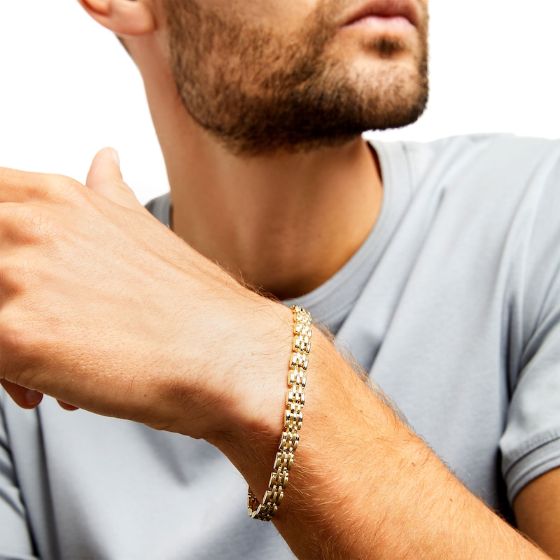 Main Image 2 of 6.5mm Link Chain Bracelet in Hollow 10K Gold – 8.5"