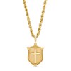 Thumbnail Image 1 of Men's Textured Cross Shield Pendant in 10K Gold – 22"