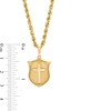 Thumbnail Image 3 of Men's Textured Cross Shield Pendant in 10K Gold – 22"
