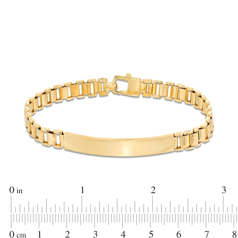 Main Image 3 of Railroad Link ID Bracelet in Hollow 10K Gold – 8.5"