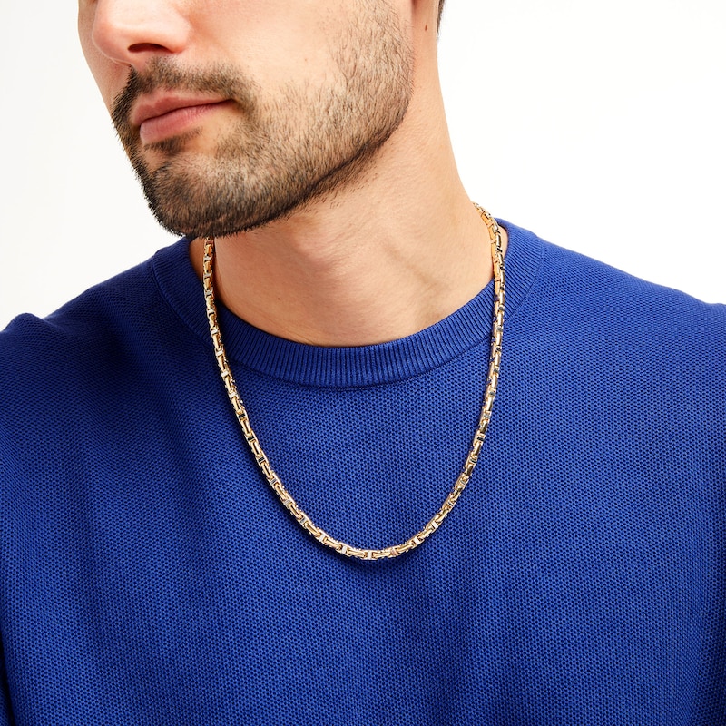 Main Image 2 of Men's 5.0mm Link Chain Necklace in Hollow 10K Gold – 22"