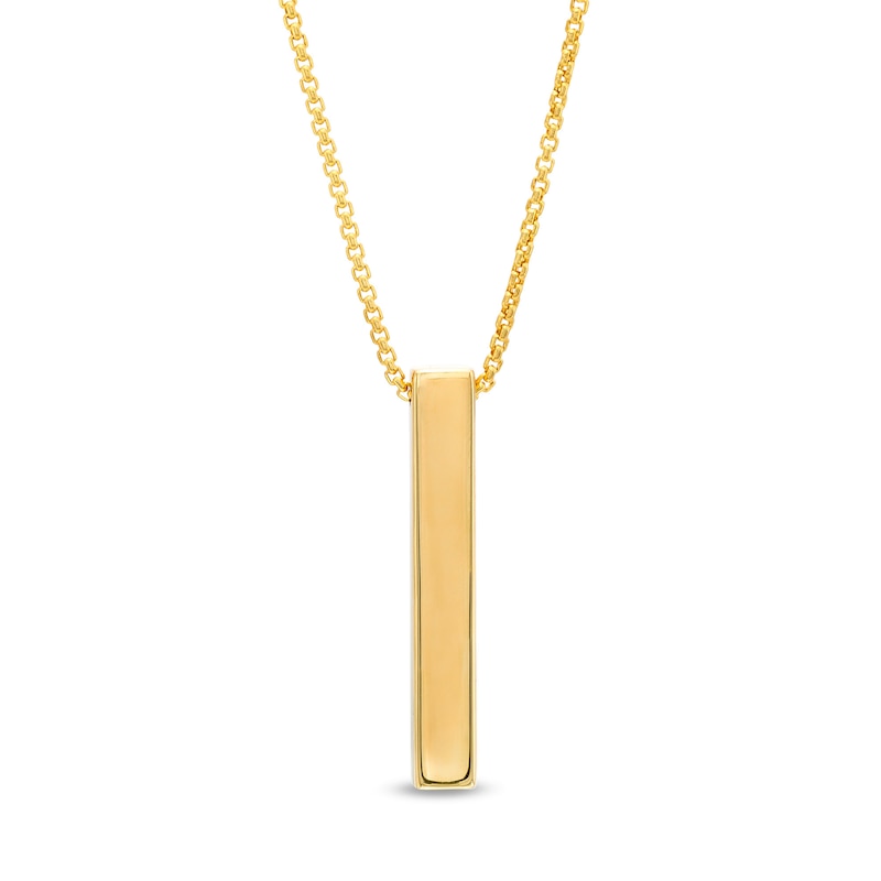 Main Image 1 of Men's Vertical Bar Pendant in 10K Gold - 24"