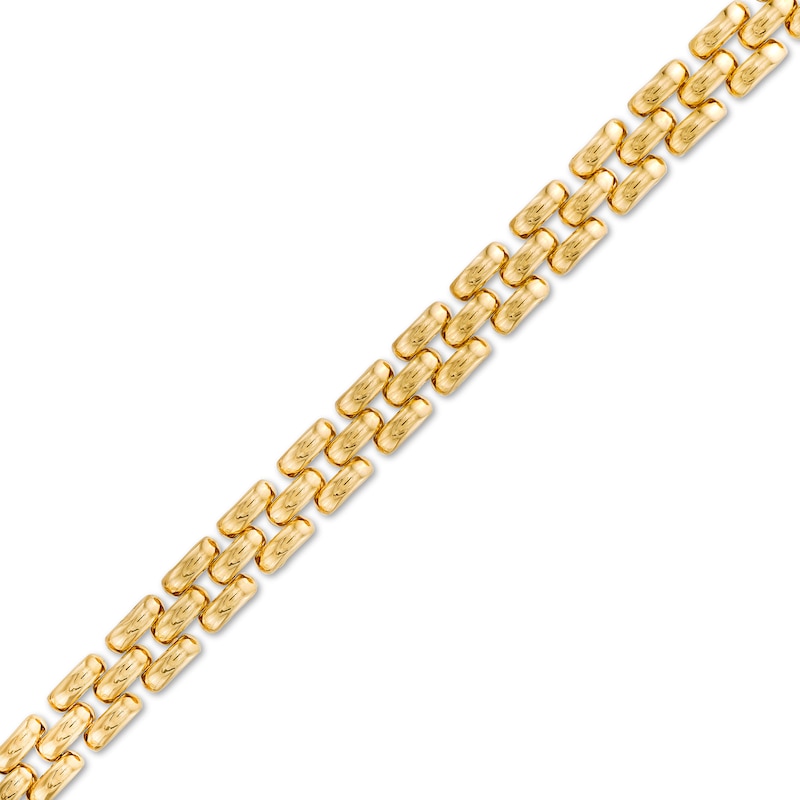 Main Image 1 of Italian Gold 6.9mm Alternating Link Bracelet in Hollow 14K Gold – 7.25"