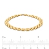 Thumbnail Image 4 of Italian Gold 6.9mm Alternating Link Bracelet in Hollow 14K Gold – 7.25"